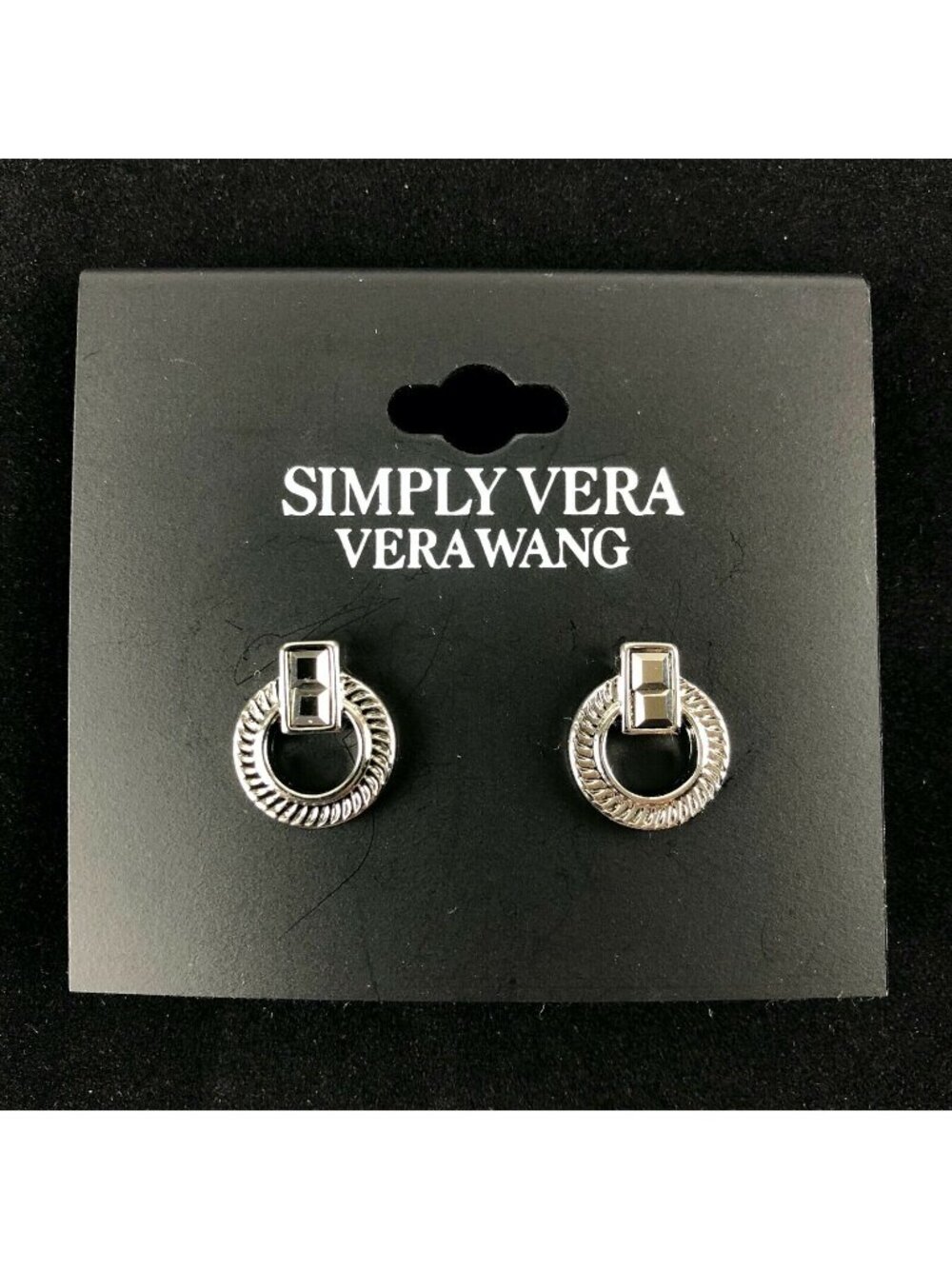 Simply Vera by Vera Wang Earrings Silver-tone Rhinestone Studs #193